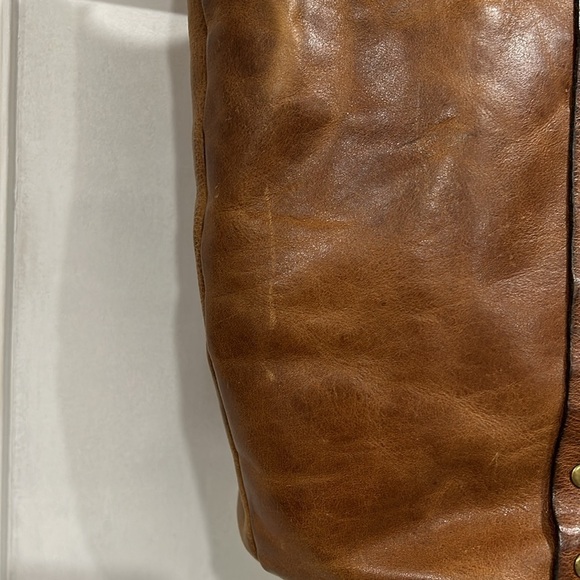 Patricia Nash Benvenuto Heritage Distressed Leather Large Tan Cognac Brown Tote - Picture 6 of 14